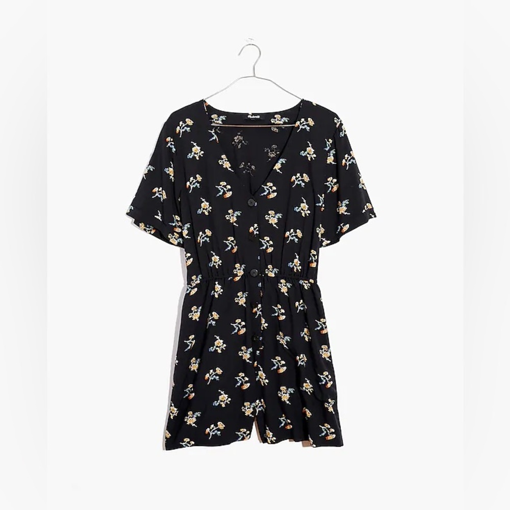 Madewell Button-Front Day Romper in Marseille Daises - Size XS